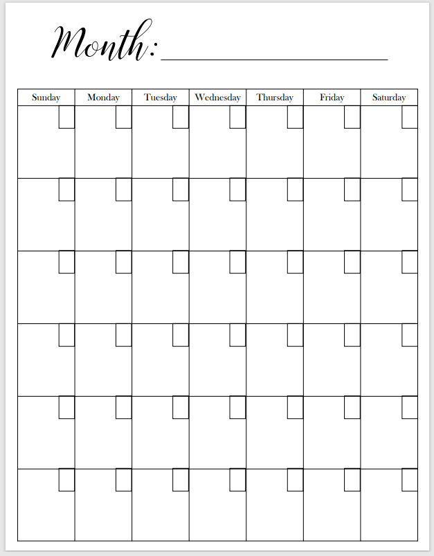 Goal setting planner calendar pages